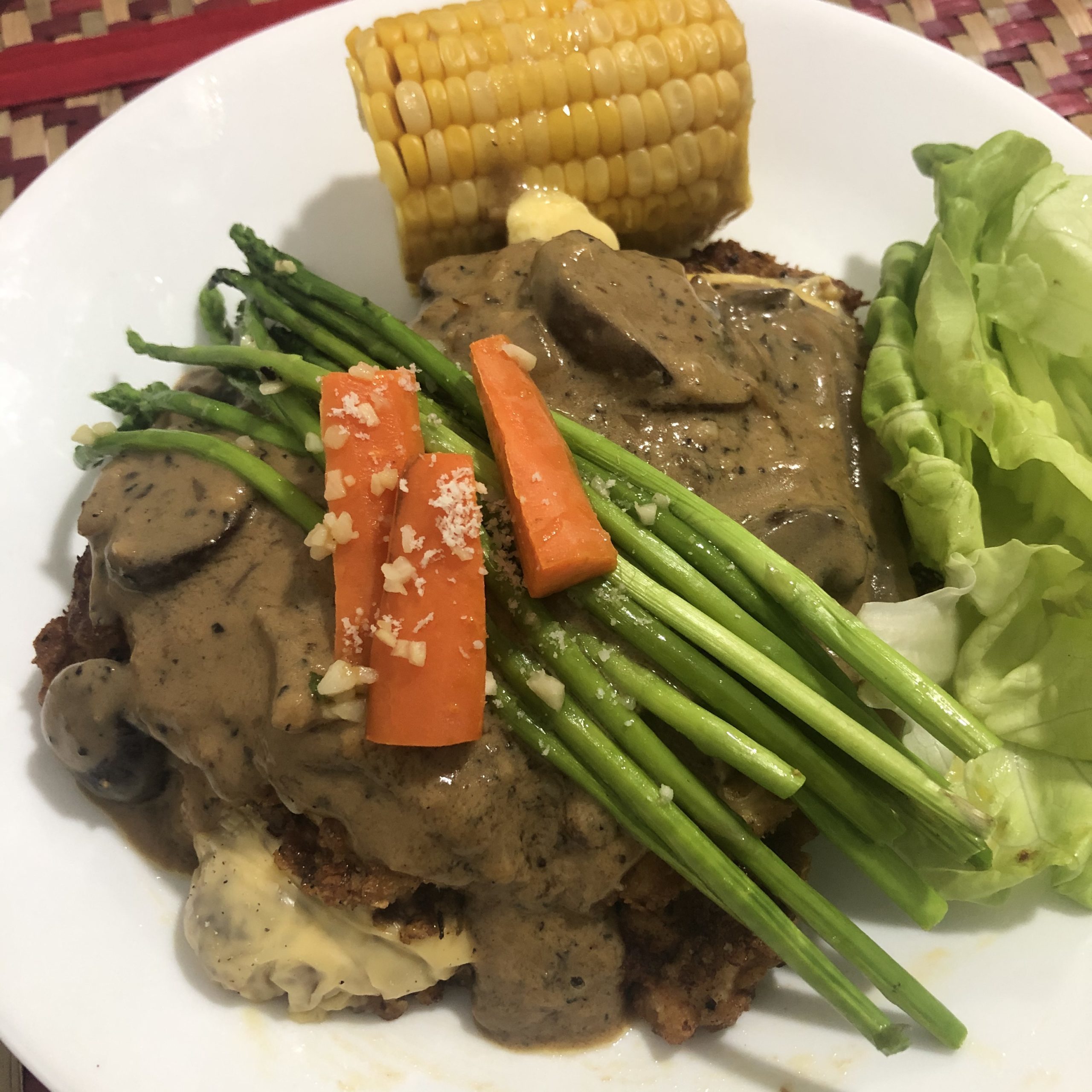 Grilled Chicken Chop with Black Pepper Sauce